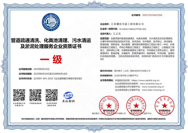 新门口企业资质证书